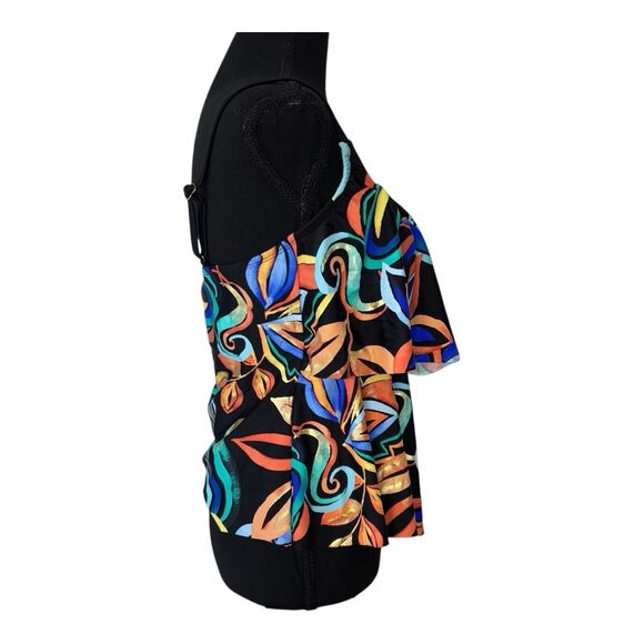 Maxine Of Hollywood Watercolor Expressions Two Tiered Tankini Top - Picture 4 of 13